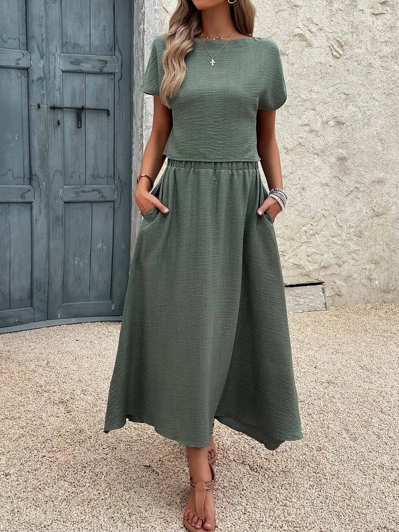 Elvira™ – Sommarset med Matchande Kjol & Topp