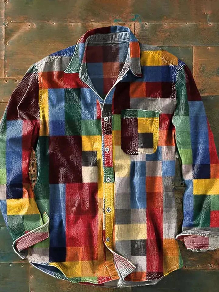 Noa™ – Unisex Retroblus med Färgblock