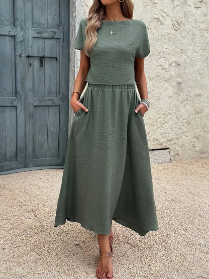 Elvira™ – Sommarset med Matchande Kjol & Topp