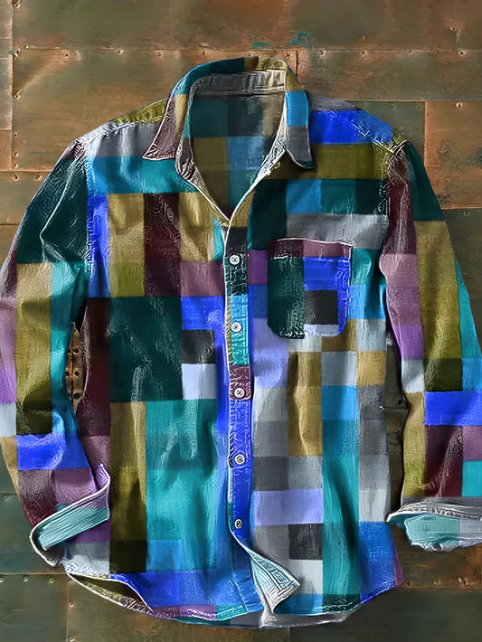 Noa™ – Unisex Retroblus med Färgblock